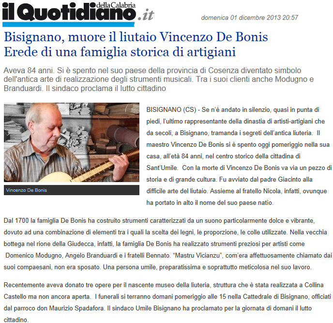 Vincenzo De Bonis - fonte: Il Quotidiano della Calabria